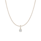 7ct Round Tennis Charm Necklace Set
