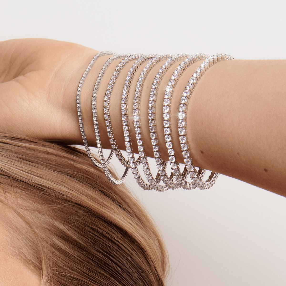 Classic Diamond Tennis Bracelet in Yellow Rose or White Gold