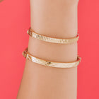 Quilted Gold Hinged Bracelet