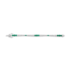 Lab Grown Green Emerald and White Sapphire Scalloped Tennis Bracelet