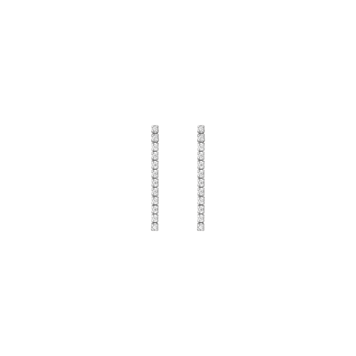 Petite Lab Grown Diamond Tennis Earrings 14k White Gold 12 Diamonds Pair