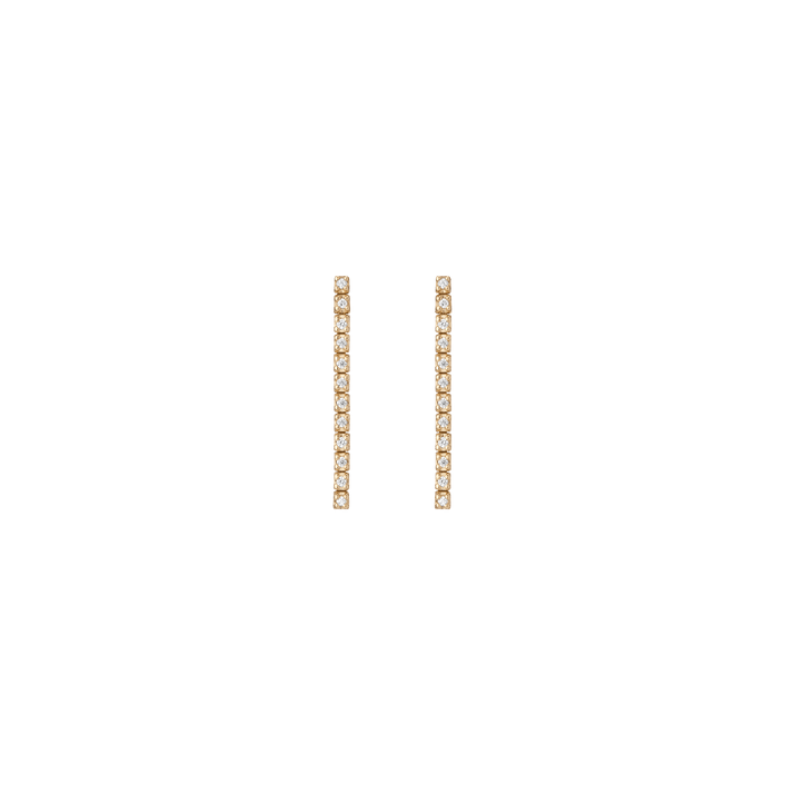 Petite Lab Grown Diamond Tennis Earrings 14k Yellow Gold 12 Diamonds Pair