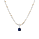 7ct Round Tennis Charm Necklace Set