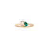 Toi et Moi Gemstone Mini Classic Ring - Morganite & Green Emerald Vermeil Yellow Gold First