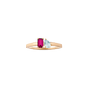 Toi et Moi Gemstone Mini Classic Ring - Red Ruby & Aquamarine Vermeil Yellow Gold First