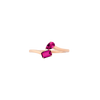 Toi et Moi Gemstone Mini Heirloom Ring - Red Ruby & Red Ruby 14k Rose Gold First