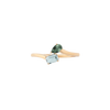 Toi et Moi Gemstone Mini Heirloom Ring - Aquamarine & Green Tourmaline 14k Yellow Gold First