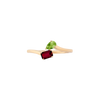 Toi et Moi Gemstone Mini Heirloom Ring - Garnet & Peridot 14k Yellow Gold First