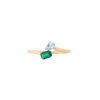 Toi et Moi Gemstone Mini Heirloom Ring - Green Emerald & Aquamarine Vermeil Yellow Gold First