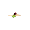 Toi et Moi Gemstone Mini Heirloom Ring - Peridot & Garnet 14k Yellow Gold First