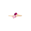 Toi et Moi Gemstone Mini Heirloom Ring - Pink Tourmaline & Red Ruby Vermeil Yellow Gold First