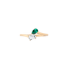 Toi et Moi Gemstone Mini Heirloom Ring - White Topaz & Green Emerald Vermeil Yellow Gold First