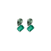 Toi et Moi Gemstone Heirloom Earring - Green Emerald & Green Tourmaline Vermeil White Gold Single First