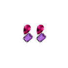 Toi et Moi Gemstone Heirloom Earring - Amethyst & Red Ruby
