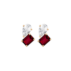 Toi et Moi Gemstone Heirloom Earring - Garnet & White Topaz
