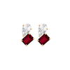Toi et Moi Gemstone Heirloom Earring - Garnet & White Topaz Vermeil Yellow Gold Single First