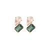 Toi et Moi Gemstone Heirloom Earring - Green Tourmaline & Morganite 14k Yellow Gold Single First