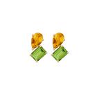 Toi et Moi Gemstone Heirloom Earring - Peridot & Citrine