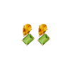 Toi et Moi Gemstone Heirloom Earring - Peridot & Citrine 14k Yellow Gold Single First