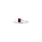 Toi et Moi Gemstone Mini Classic Ring  - Red Garnet & White Topaz