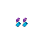Toi et Moi Gemstone Mini Heirloom Earring  - London Blue Topaz & Purple Amethyst