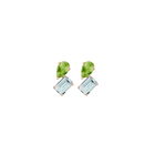 Toi et Moi Gemstone Mini Heirloom Earring  - Aquamarine & Green Peridot