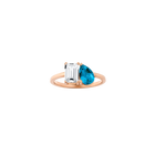 Toi et Moi Gemstone Classic Ring  - White Topaz & London Blue Topaz