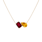 Toi et Moi Gemstone Classic Necklace - Garnet & Citrine