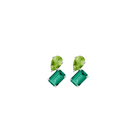 Toi et Moi Gemstone Mini Heirloom Earring - Green Emerald & Peridot