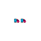 Toi et Moi Gemstone Mini Classic Earring - London Blue Topaz & Red Ruby