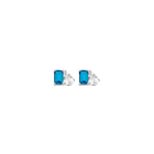 Toi et Moi Gemstone Mini Classic Earring - London Blue Topaz & White Topaz