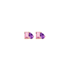 Toi et Moi Gemstone Mini Classic Earring - Pink Tourmaline & Amethyst