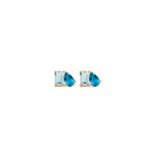 Toi et Moi Gemstone Mini Classic Earring - Aquamarine & London Blue Topaz