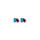 Toi et Moi Gemstone Mini Classic Earring - London Blue Topaz & Garnet