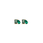 Toi et Moi Gemstone Mini Classic Earring - Green Tourmaline & Green Emerald