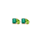 Toi et Moi Gemstone Classic Earring - Green Emerald & Peridot