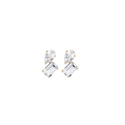 Toi et Moi Gemstone Mini Heirloom Earring - White Topaz & White Topaz