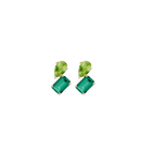 Toi et Moi Gemstone Mini Heirloom Earring - Green Emerald & Green Peridot