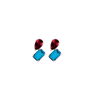 Toi et Moi Gemstone Mini Heirloom Earring - London Blue Topaz & Red Garnet