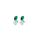 Toi et Moi Gemstone Mini Heirloom Earring - Aquamarine & Green Emerald
