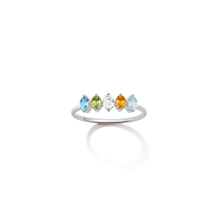 Birthstone Ring Vermeil White Gold First