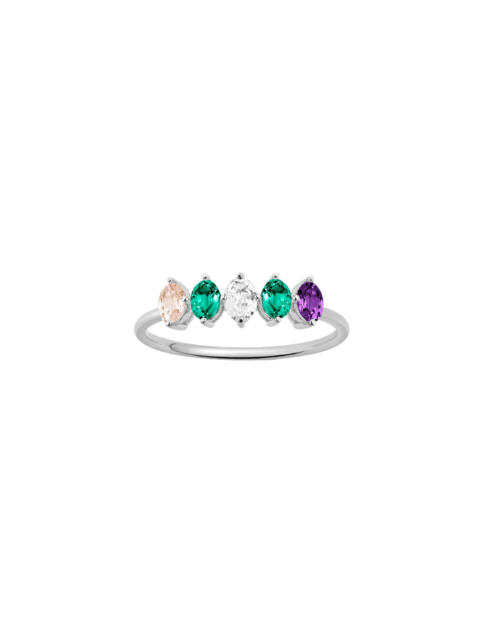 Birthstone Ring Vermeil White Gold First