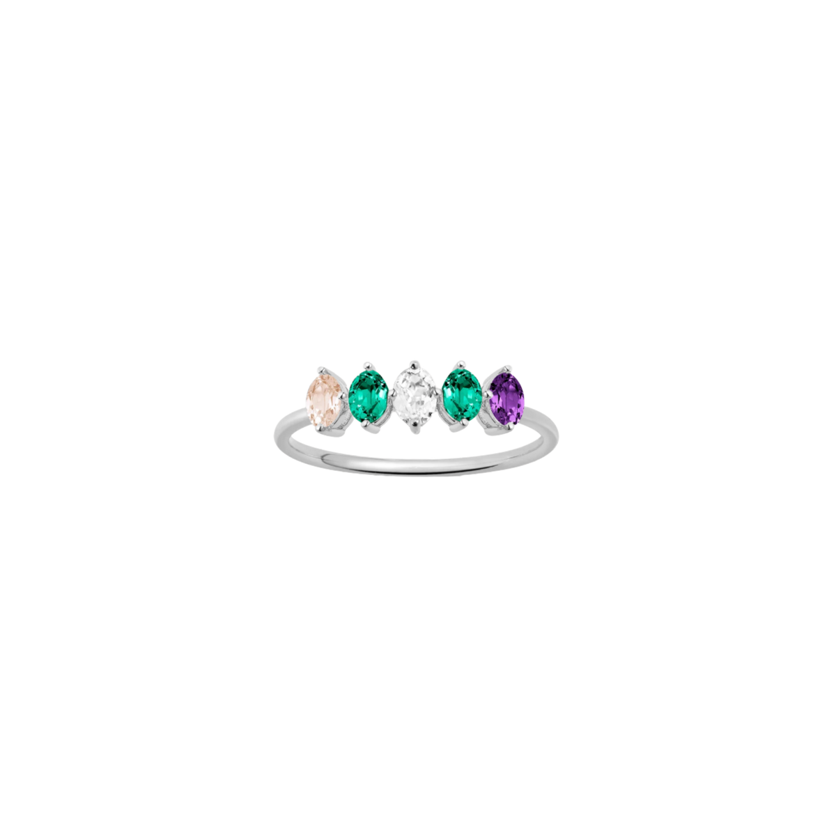 Birthstone Ring Vermeil White Gold First