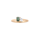 Toi et Moi Gemstone Mini Classic Ring - Green Tourmaline & White Topaz