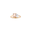 Toi et Moi Gemstone Classic Ring - Morganite & White Topaz Vermeil Yellow Gold First
