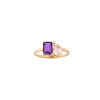 Toi et Moi Gemstone Classic Ring - Amethyst & Morganite 14k Yellow Gold First