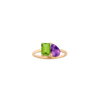 Toi et Moi Gemstone Classic Ring - Peridot & Amethyst 14k Yellow Gold First