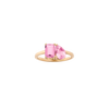 Toi et Moi Gemstone Classic Ring - Pink Tourmaline & Pink Tourmaline Vermeil Yellow Gold First