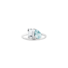 Toi et Moi Gemstone Classic Ring - White Topaz & Aquamarine