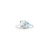 Toi et Moi Gemstone Classic Ring - White Topaz & Aquamarine 14k White Gold First